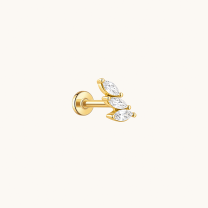 Three Leaves Flatback Earring