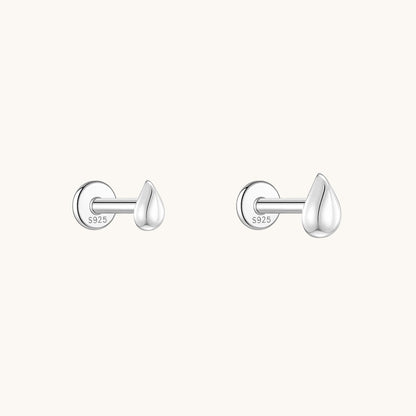 Gold-plated 925 sterling silver Teardrop Flatback Earring