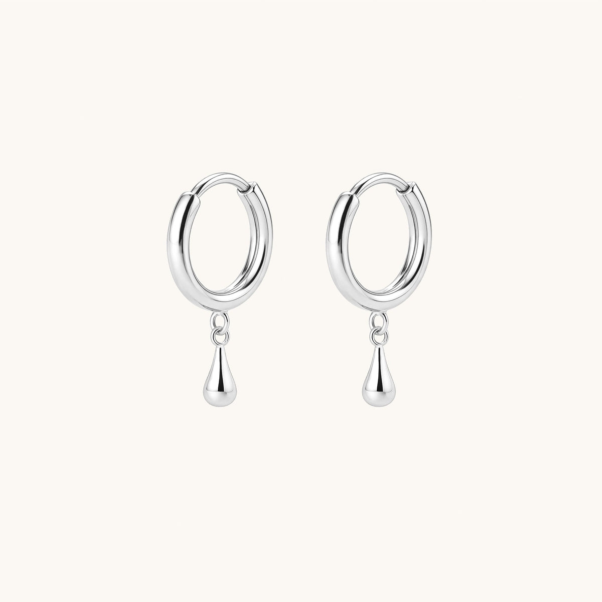 Gold-plated 925 sterling silver Teardrop Hoop Earrings Silver