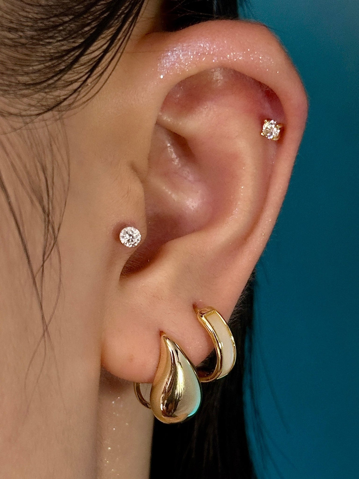 Gold-plated 925 sterling silver Teardrop Hoop Earrings