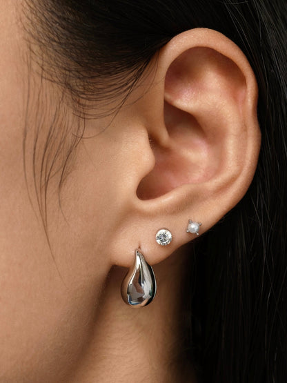 Gold-plated 925 sterling silver Teardrop Hoop Earrings