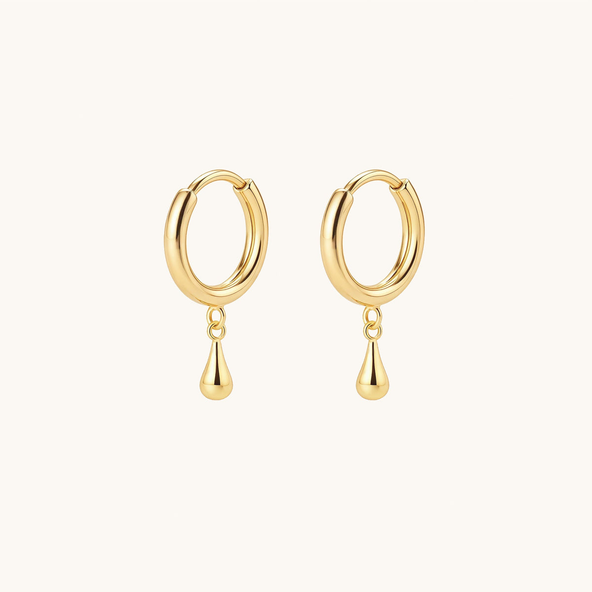 Gold-plated 925 sterling silver Teardrop Hoop Earrings Gold