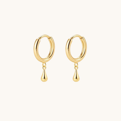 Gold-plated 925 sterling silver Teardrop Hoop Earrings Gold