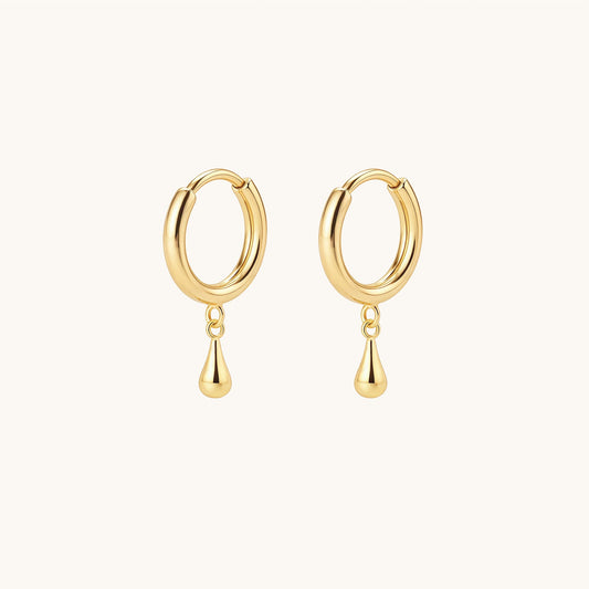 Gold-plated 925 sterling silver Teardrop Hoop Earrings Gold