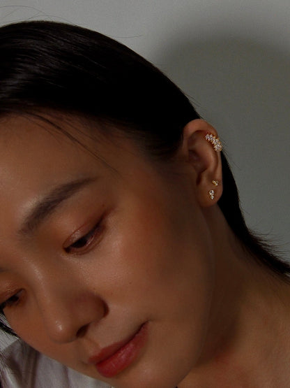 Gold-plated 925 sterling silver Trinity Flatback Earring