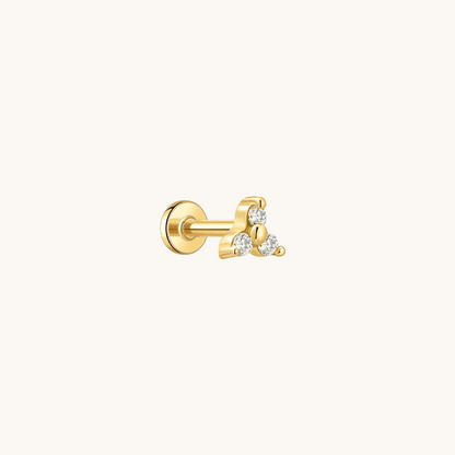 Gold-plated 925 sterling silver Trinity Flatback Earring