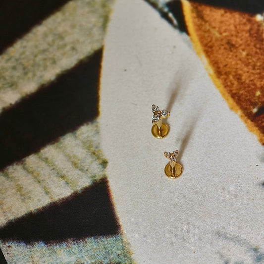 Gold-plated 925 sterling silver Trinity Flatback Earring Gold
