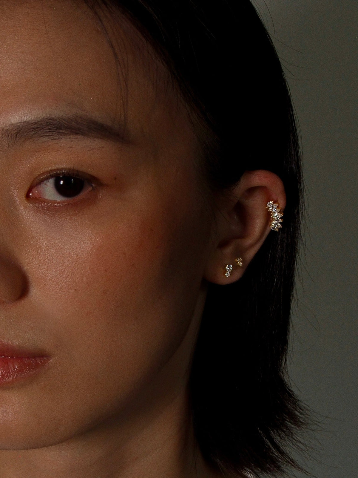 Gold-plated 925 sterling silver Trinity Flatback Earring