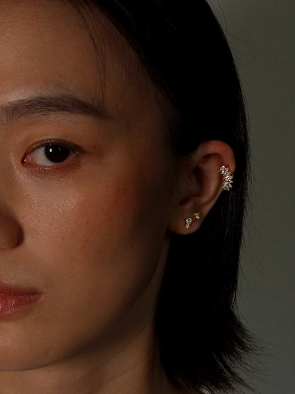 Gold-plated 925 sterling silver Trinity Flatback Earring