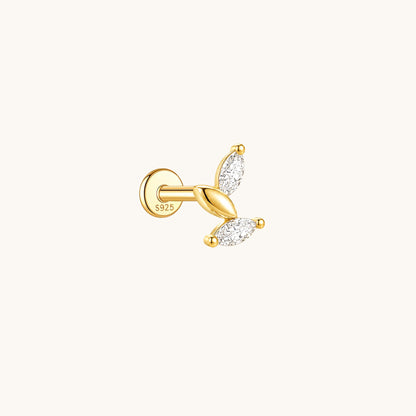 Gold-plated 925 sterling silver Trinity Weave Flatback Earring Gold