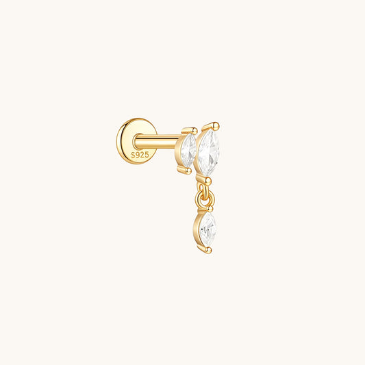 Marquise CZ Dangle Flatback Earring