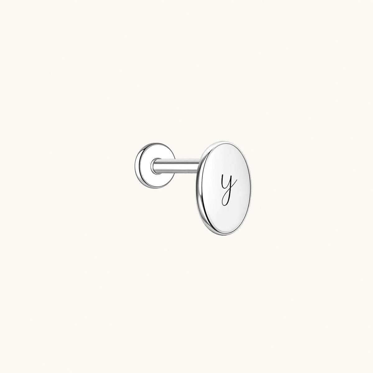 Gold-plated 925 sterling silver Customised Silver Oval Flatback Earring Silver